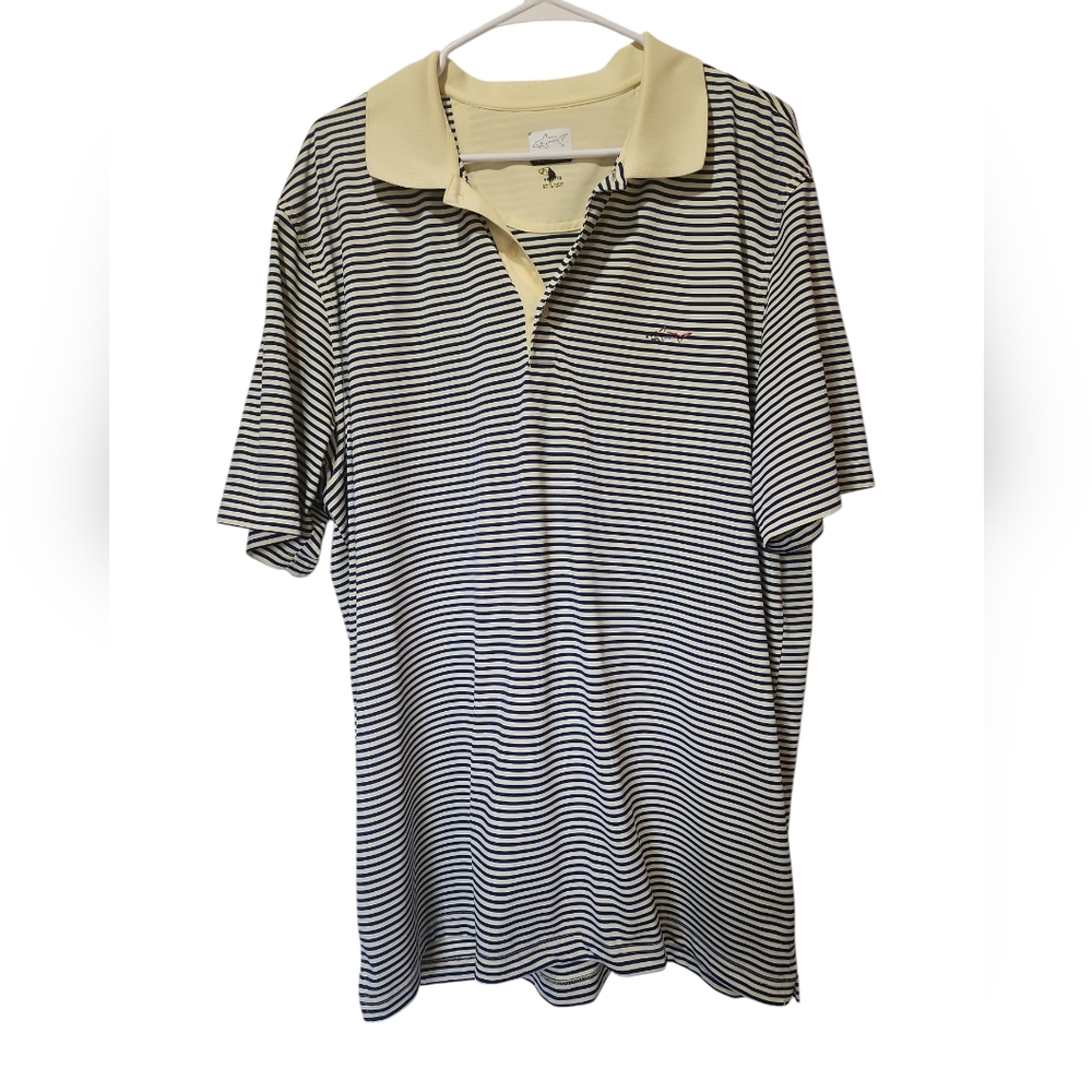Greg Norman Collection Navy N Yellow Polo Shirt Big N Tall. XXL.
